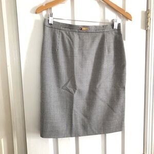 ESCADA 90s Vintage Houndstooth Knee Length Skirt Black Whiter Size IT 36 US 6